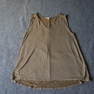 Lucky Brand Top Women's Small Brown‎ Sleeveless V-Neck Casual Tank Blouse